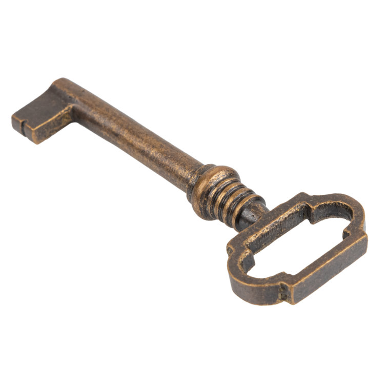 UNIQANTIQ HARDWARE SUPPLY Antique Copper Hollow Barrel Skeleton Key For